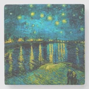 Porta-copo De Pedra Van Gogh Starry Night Over the Rhône