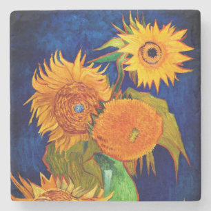 Porta-copo De Pedra Van Gogh Sunflower