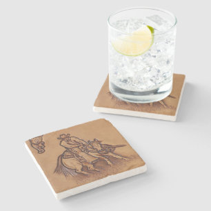 Porta-copo De Pedra Vaqueiro de couro ocidental do rodeio da equitação