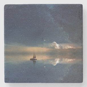 Porta-copo De Pedra Velejando para as nuvens