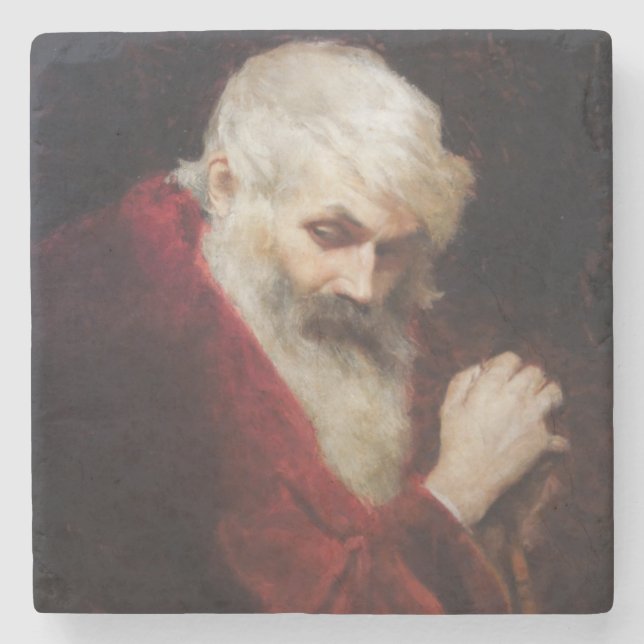 Porta-copo De Pedra Velho Casaco vermelho (Papai Noel) (Natal) (Frente)