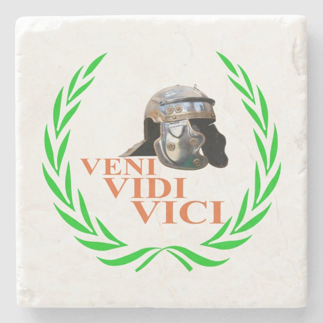 Porta-copo De Pedra Veni Vidi Vici (Frente)