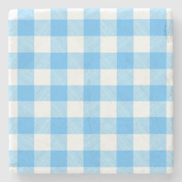 Porta-copo De Pedra Verão de Xadrez Celeste Slow-Living