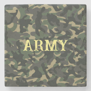 Porta-copo De Pedra Verde de camuflagem militar do exército