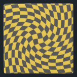 Porta-copo De Pedra Verificações Retrotorturadas em Amarelo Preto Veri<br><div class="desc">O verso distorcido verifica o design de tabuleiro de xadrez,  em uma combinação de cores preto e amarelo retrorreflector. O tabuleiro retrovisor gemeu anos setenta psíquicos,  estilo moderno,  decoração design-doméstica,  produtos de escritório e escolares e presentes retro-distorcidos.</div>