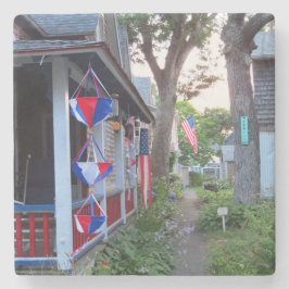 Porta-copo De Pedra Vermelho, Branco e Azul - Vineyard de Martha