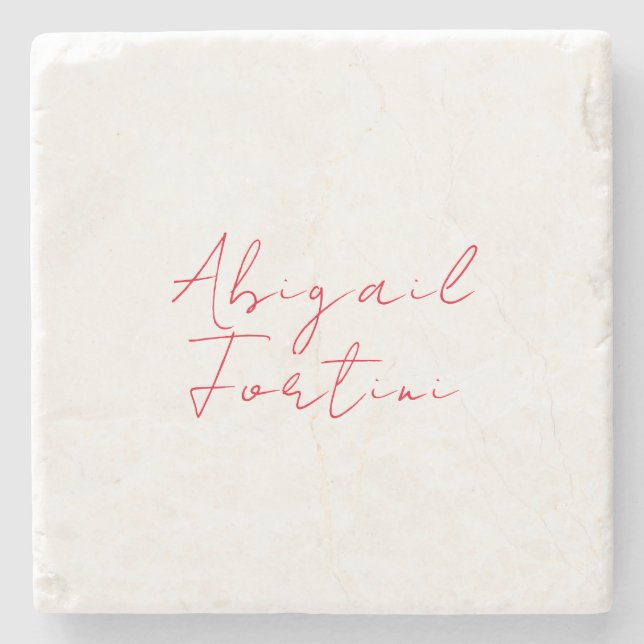 Porta-copo De Pedra Vermelho branco mínimo profissional moderno (Frente)