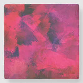 Porta-copo De Pedra Vermelho Escuro e Roxo Ousado e Moderno Abstrato
