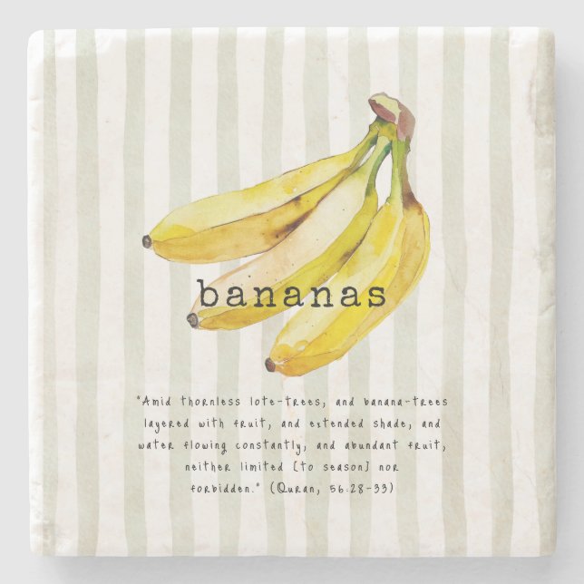 Porta-copo De Pedra Verso do Alcorão sobre Bananas (Frente)