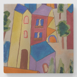 Porta-copo De Pedra Vila abstrato de Verão