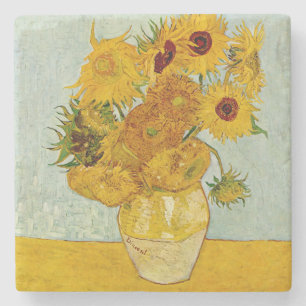Porta-copo De Pedra Vincent Van Gogh 12 Girassóis Impressionista