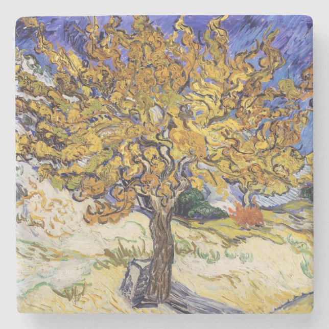 Porta-copo De Pedra Vincent van Gogh - A Árvore da Morberry (Frente)