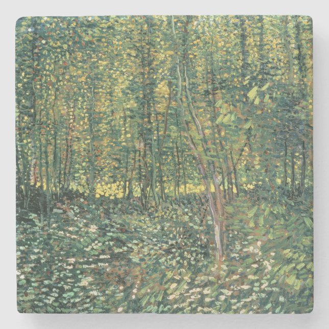Porta-copo De Pedra Vincent van Gogh | Árvores e Subcrescimento, 1887 (Frente)