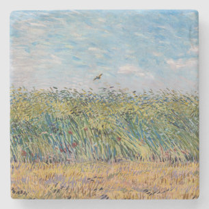 Porta-copo De Pedra Vincent van Gogh - Campo de Trigo com uma Cotovia