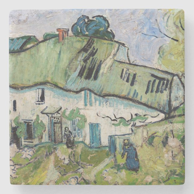 Porta-copo De Pedra Vincent van Gogh - Farmhouse com Dois Números (Frente)