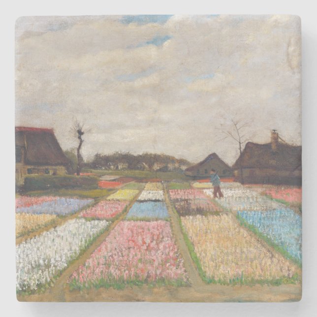 Porta-copo De Pedra Vincent van Gogh - Flores na Holanda (Frente)