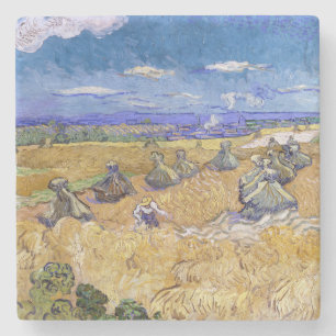 Porta-copo De Pedra Vincent van Gogh - Medas de Trigo com Ceifadores