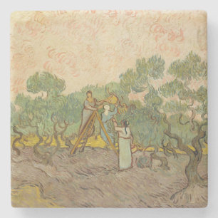 Porta-copo De Pedra Vincent van Gogh - Mulheres Colhendo Azeitonas