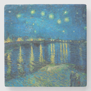 Porta-copo De Pedra Vincent Van Gogh Noite Estrelada sobre o Ródano