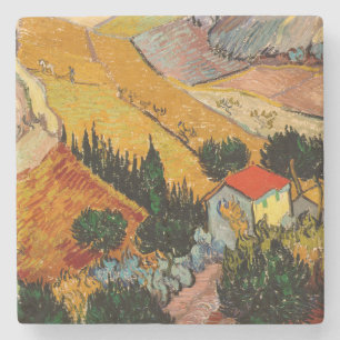 Porta-copo De Pedra Vincent van Gogh - Paisagem, Casa e Plowman
