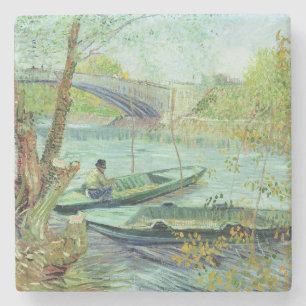 Porta-copo De Pedra Vincent van Gogh que pescam na primavera