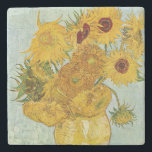 Porta-copo De Pedra Vincent Van Gogh - Vase com Doze Girassóis<br><div class="desc">Vase com Doze girassóis / Vase avec douze tournesols - Vincent Van Gogh,  agosto de 1888 - Sunflower 1888 terceira versão (F456)</div>