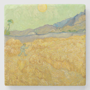 Porta-copo De Pedra Vincent van Gogh - Wheatfield com um Receptor