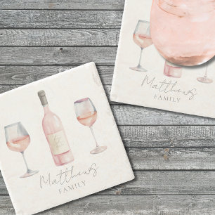 Porta-copo De Pedra Vinho com Nome Personalizado