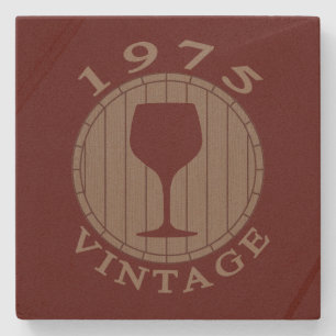 Porta-copo De Pedra Vinho No Aniversário De 1975 Vintage