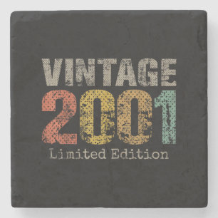 Porta-copo De Pedra Vintage 2001 Texto Presente de Aniversário de 25 a