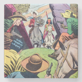 Porta-copo De Pedra Vintage Antiga Cena de BD Ocidental