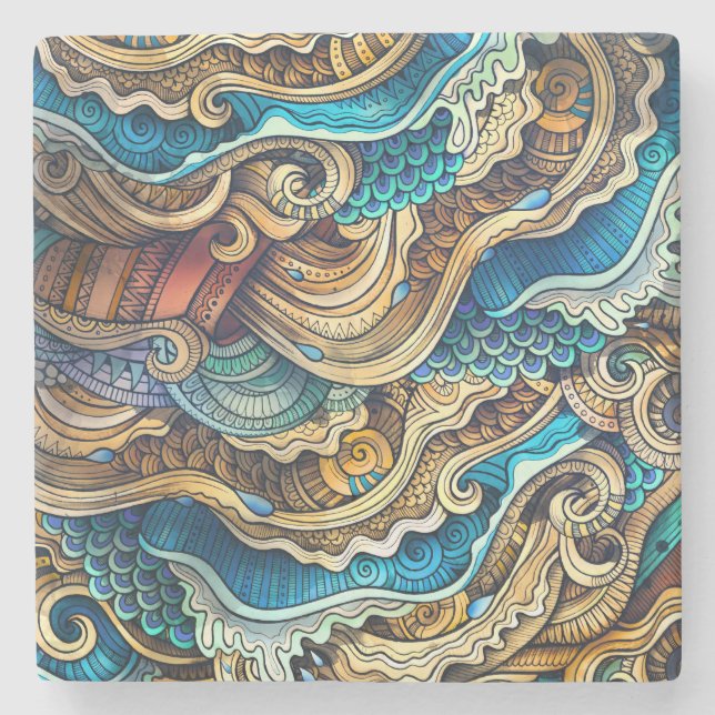 Porta-copo De Pedra Vintage Art (Frente)