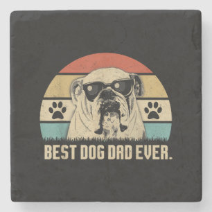 Porta-copo De Pedra Vintage Best English BuldoPAI Nunca Teve Camisa Pa