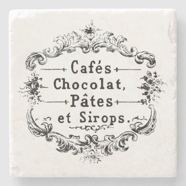 Porta-copo De Pedra Vintage Café Advertisement (Frente)