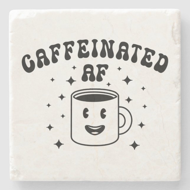 Porta-copo De Pedra Vintage Caffecinado AF (Frente)