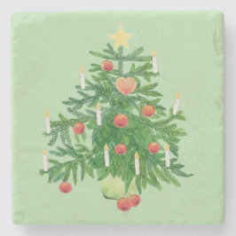 Porta-copo De Pedra Vintage Christmas Tree with a Star