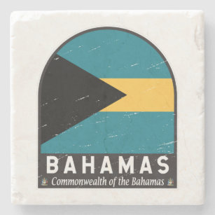 Porta-copo De Pedra Vintage com desconforto na bandeira das Bahamas