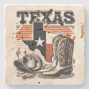 Porta-copo De Pedra Vintage Cowboy Texas