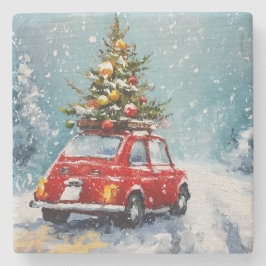 Porta-copo De Pedra Vintage Cozy Christmas
