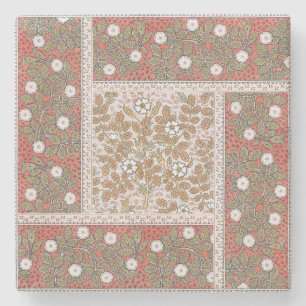 Porta-copo De Pedra Vintage da ilustração da Rosa selvagem