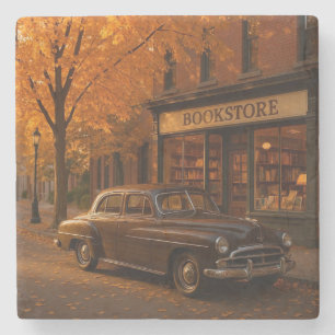 Porta-copo De Pedra Vintage Fall/Autumn livraria & car