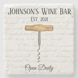 Porta-copo De Pedra Vintage Family Wine Assinatura De Bar