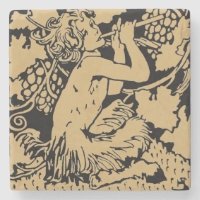 Vintage Faun com flauta na vinha