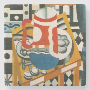 Porta-copo De Pedra Vintage Fernand Leger ainda vive com uma peruca de