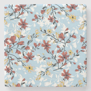 Porta-copo De Pedra Vintage Floral: Simples Fundo do Tecido.