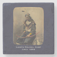 Vintage Foto Native American Lakota Chefe Indiano