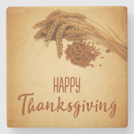 Porta-copo De Pedra Vintage Happy Thankanding Wheat Corn