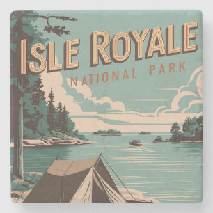 Porta-copo De Pedra Vintage Isle Royale National Park Camping