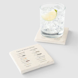 Porta-copo De Pedra Vintage Italian Knives Pattern 