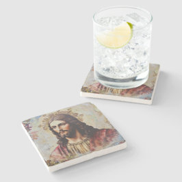 Porta-copo De Pedra Vintage Jesus Religioso